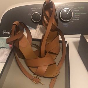 Gucci Tan Leather Strappy Heels